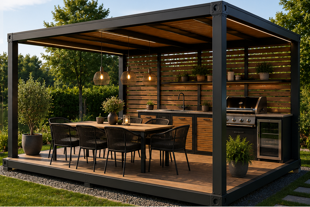 Kontejnerový rám_pergola_s_kuchyní